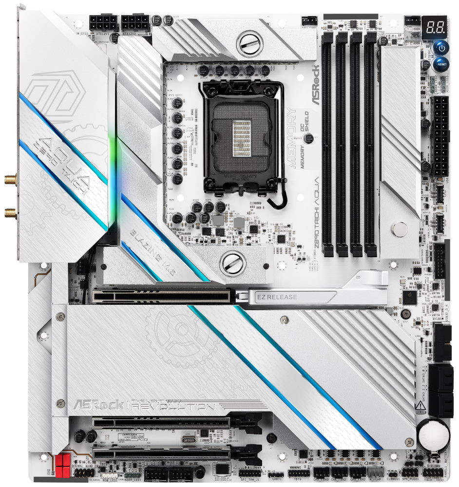 ASRock Z890 Taichi Aqua / Intel Z890 / LGA1851 / 4x DDR5 / 6x M.2 / 2x Thunderbolt 4 / 8x USB-C / WiFi / EATX